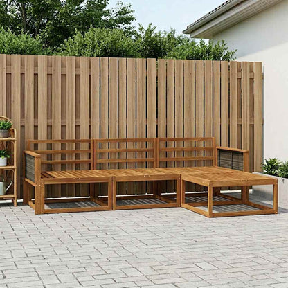 Outdoor Sofa Set 4 pcs Natural Solid Acacia Wood