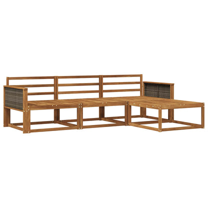 Outdoor Sofa Set 4 pcs Natural Solid Acacia Wood