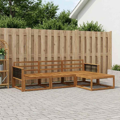 Outdoor Sofa Set 4 pcs Natural Solid Acacia Wood