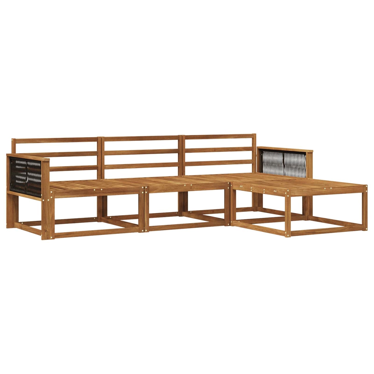 Outdoor Sofa Set 4 pcs Natural Solid Acacia Wood