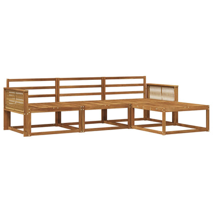Outdoor Sofa Set 4 pcs Natural Solid Acacia Wood