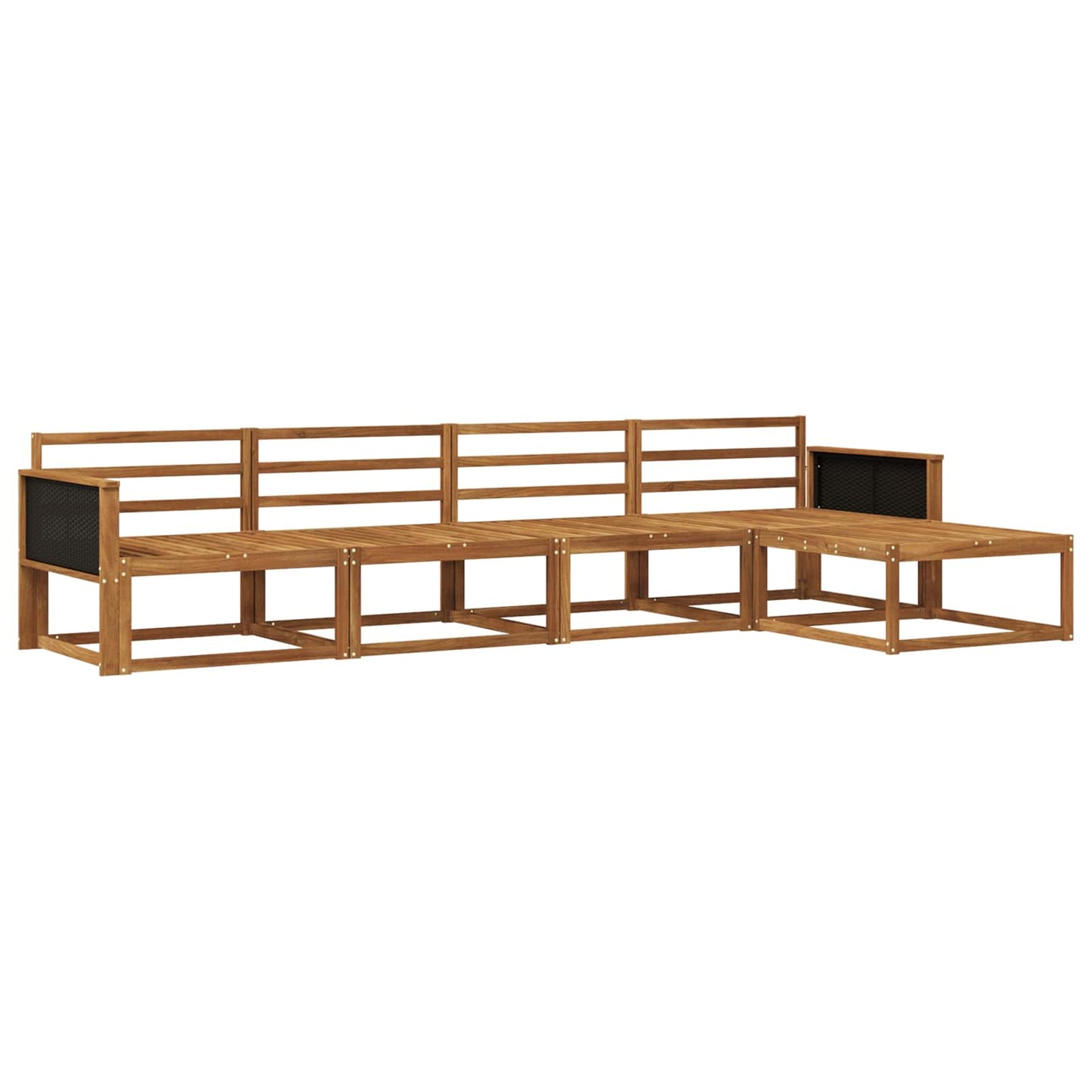 Outdoor Sofa Set 5 pcs Natural Solid Acacia Wood