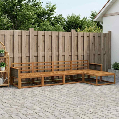 Outdoor Sofa Set 5 pcs Natural Solid Acacia Wood