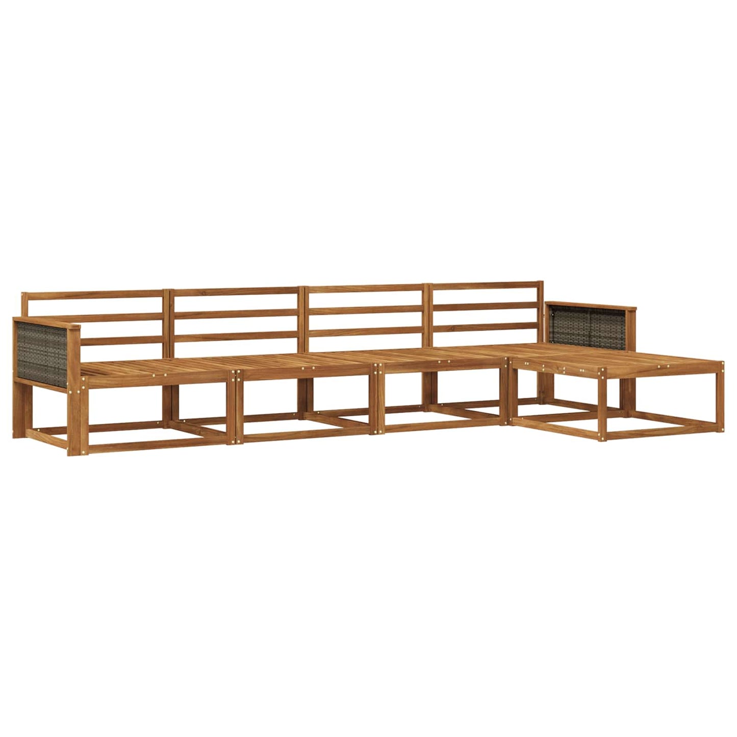 Outdoor Sofa Set 5 pcs Natural Solid Acacia Wood