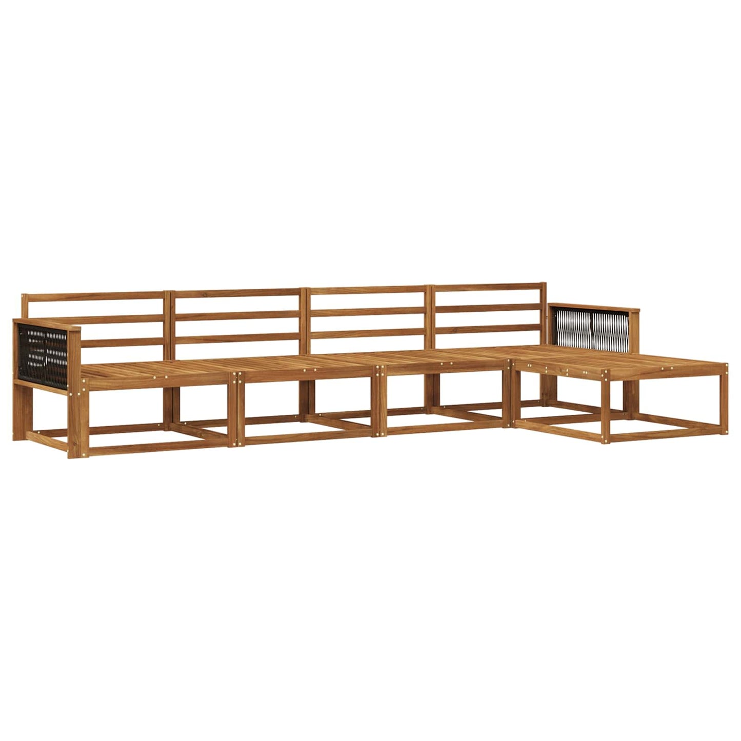 Outdoor Sofa Set 5 pcs Natural Solid Acacia Wood