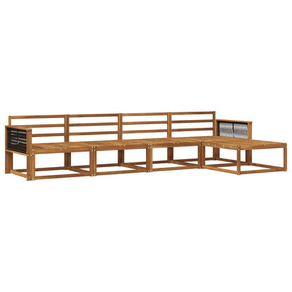 Outdoor Sofa Set 5 pcs Natural Solid Acacia Wood