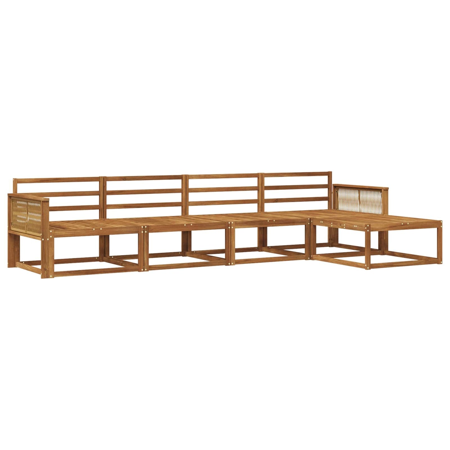 Outdoor Sofa Set 5 pcs Natural Solid Acacia Wood