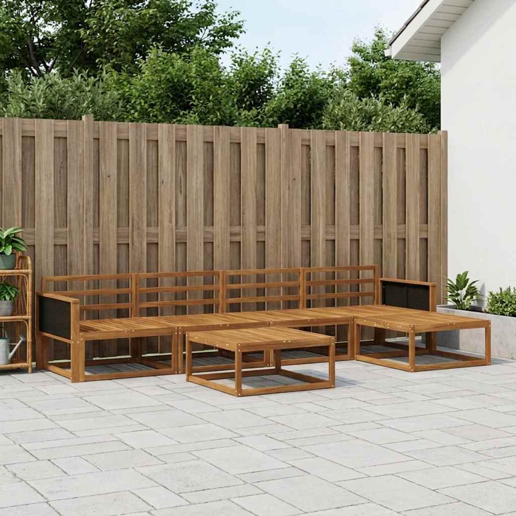 Outdoor Sofa Set 6 pcs Natural Solid Acacia Wood