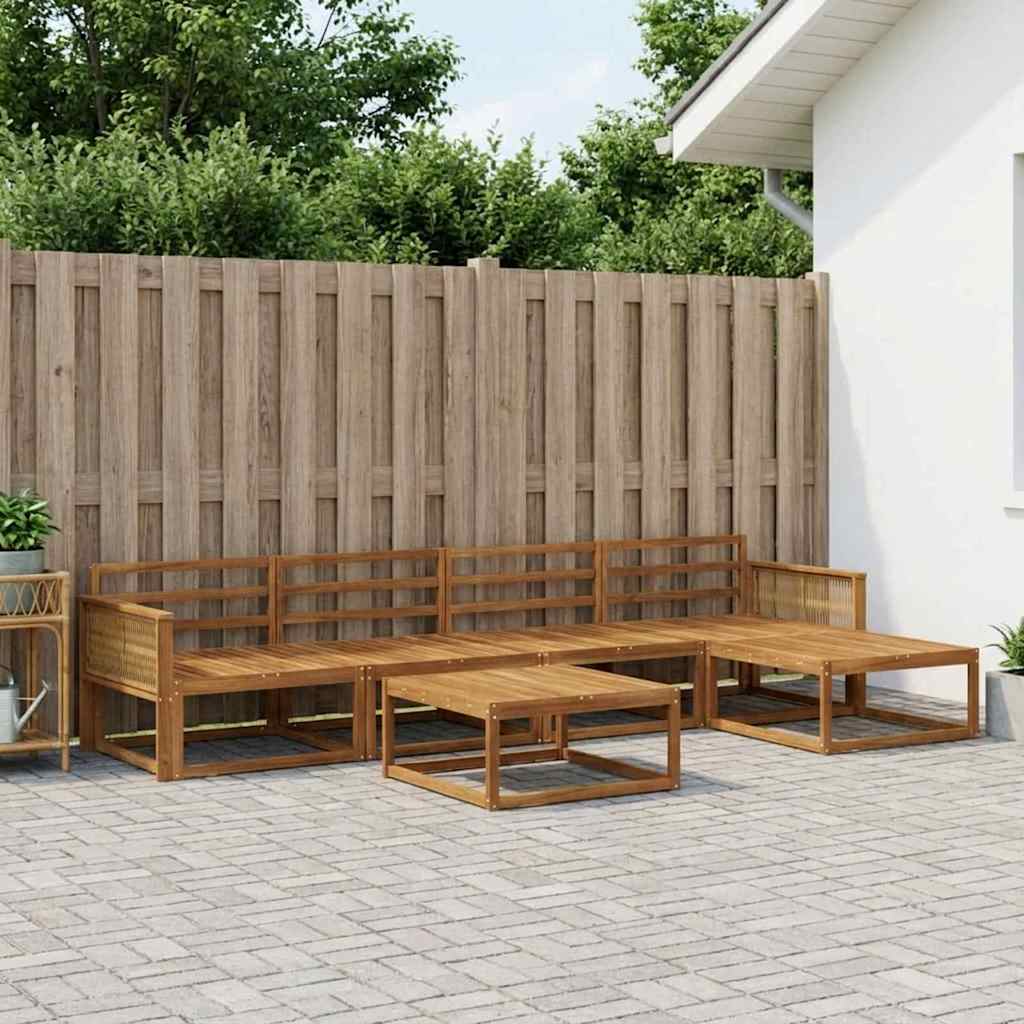 Outdoor Sofa Set 6 pcs Natural Solid Acacia Wood