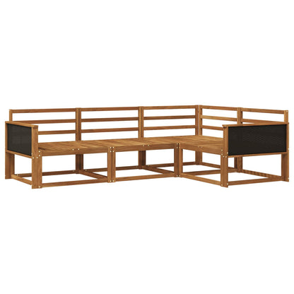 Outdoor Sofa Set 4 pcs Natural Solid Acacia Wood