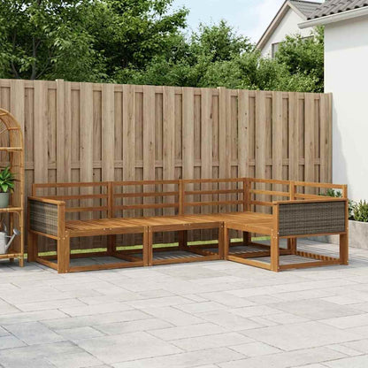 Outdoor Sofa Set 4 pcs Natural Solid Acacia Wood