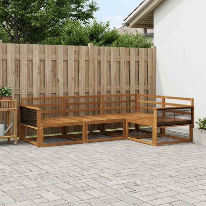 Outdoor Sofa Set 4 pcs Natural Solid Acacia Wood