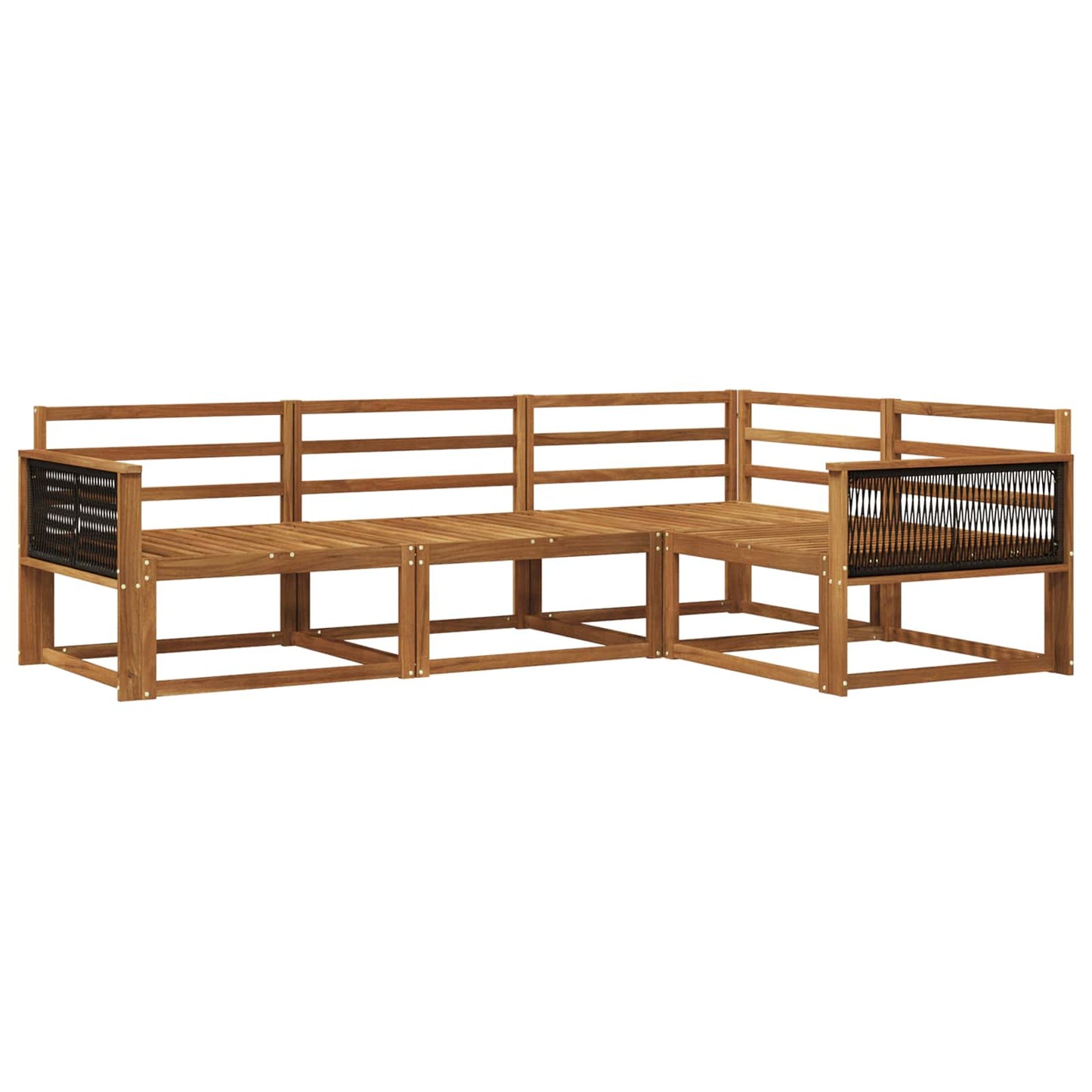 Outdoor Sofa Set 4 pcs Natural Solid Acacia Wood