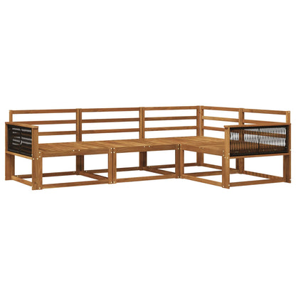 Outdoor Sofa Set 4 pcs Natural Solid Acacia Wood