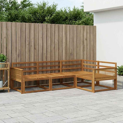 Outdoor Sofa Set 4 pcs Natural Solid Acacia Wood