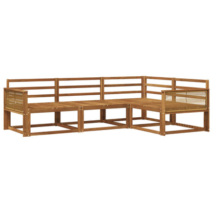 Outdoor Sofa Set 4 pcs Natural Solid Acacia Wood