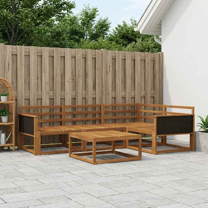 Outdoor Sofa Set 5 pcs Natural Solid Acacia Wood