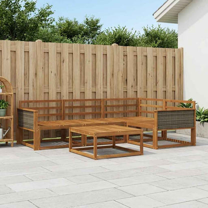 Outdoor Sofa Set 5 pcs Natural Solid Acacia Wood