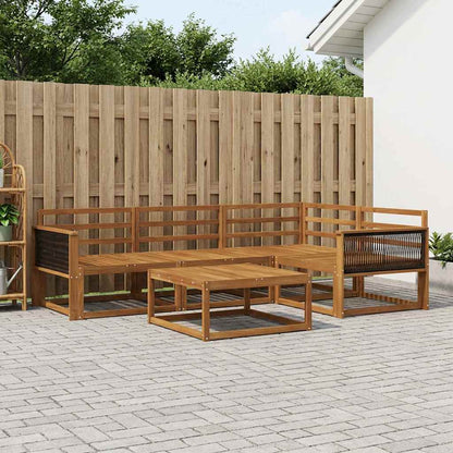 Outdoor Sofa Set 5 pcs Natural Solid Acacia Wood