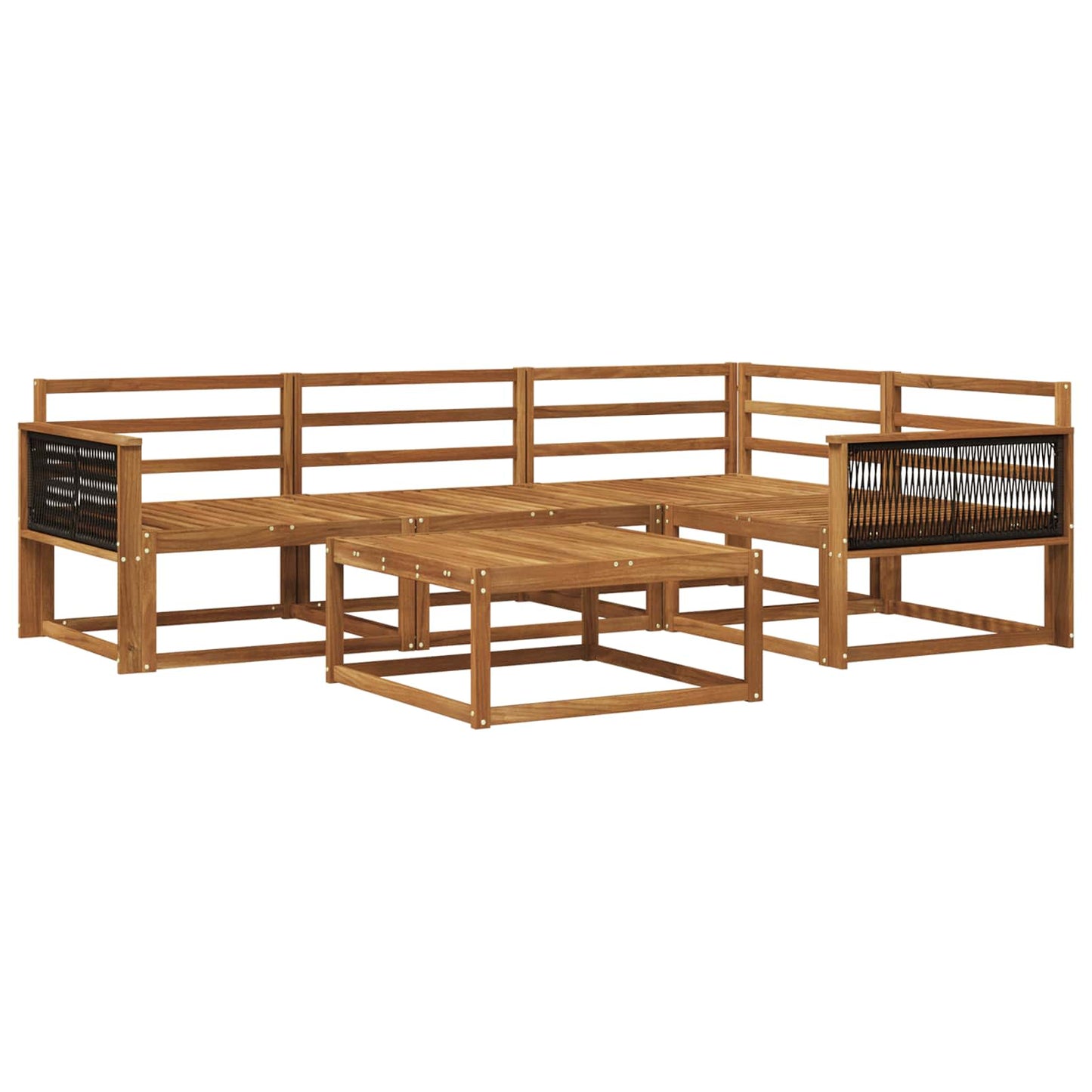 Outdoor Sofa Set 5 pcs Natural Solid Acacia Wood