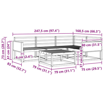 Outdoor Sofa Set 5 pcs Natural Solid Acacia Wood