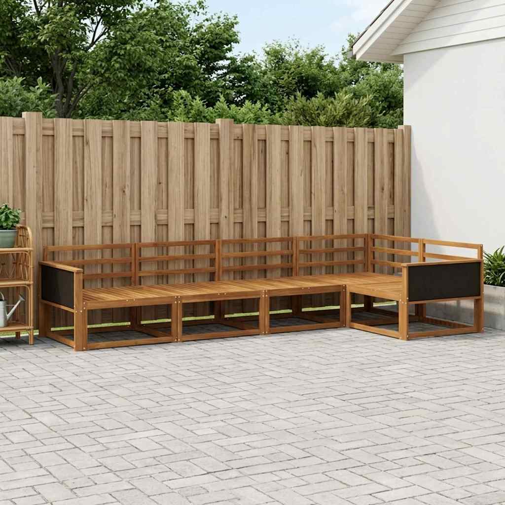 Outdoor Sofa Set 5 pcs Natural Solid Acacia Wood