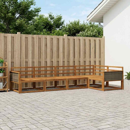 Outdoor Sofa Set 5 pcs Natural Solid Acacia Wood