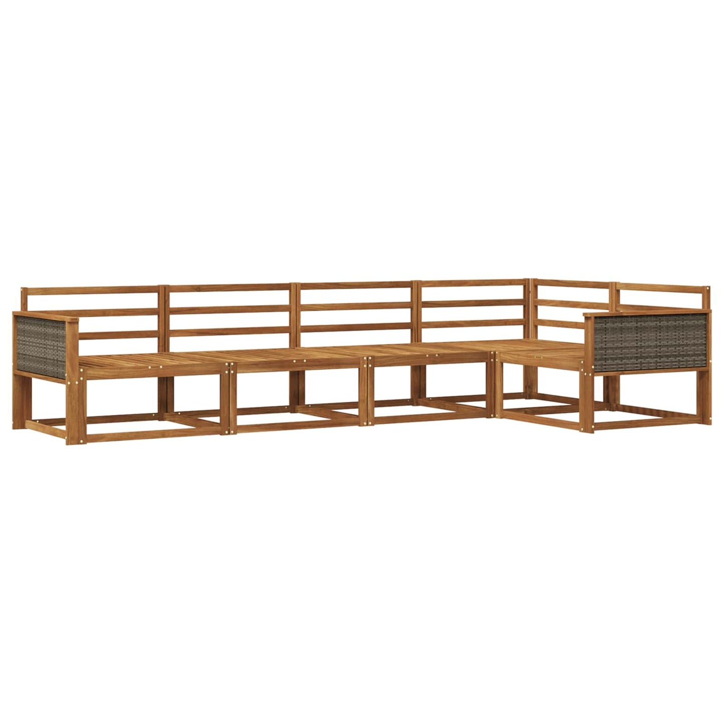 Outdoor Sofa Set 5 pcs Natural Solid Acacia Wood