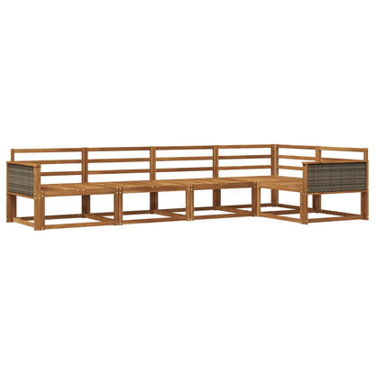 Outdoor Sofa Set 5 pcs Natural Solid Acacia Wood