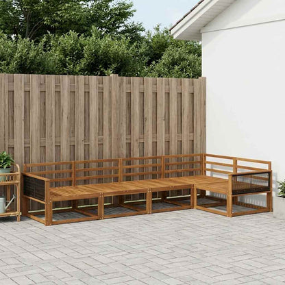 Outdoor Sofa Set 5 pcs Natural Solid Acacia Wood