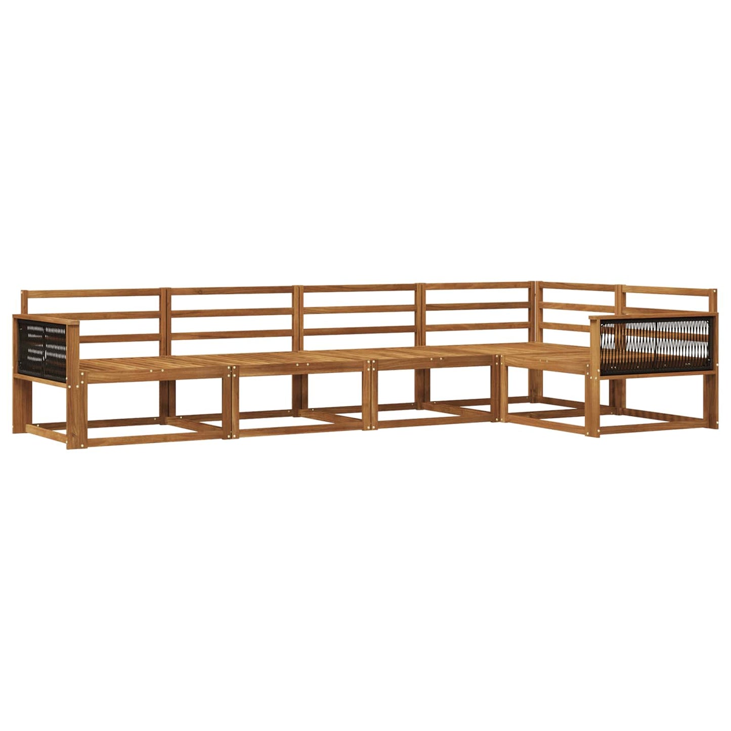Outdoor Sofa Set 5 pcs Natural Solid Acacia Wood