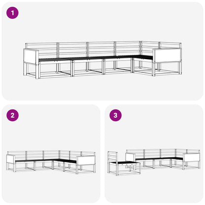 Outdoor Sofa Set 5 pcs Natural Solid Acacia Wood