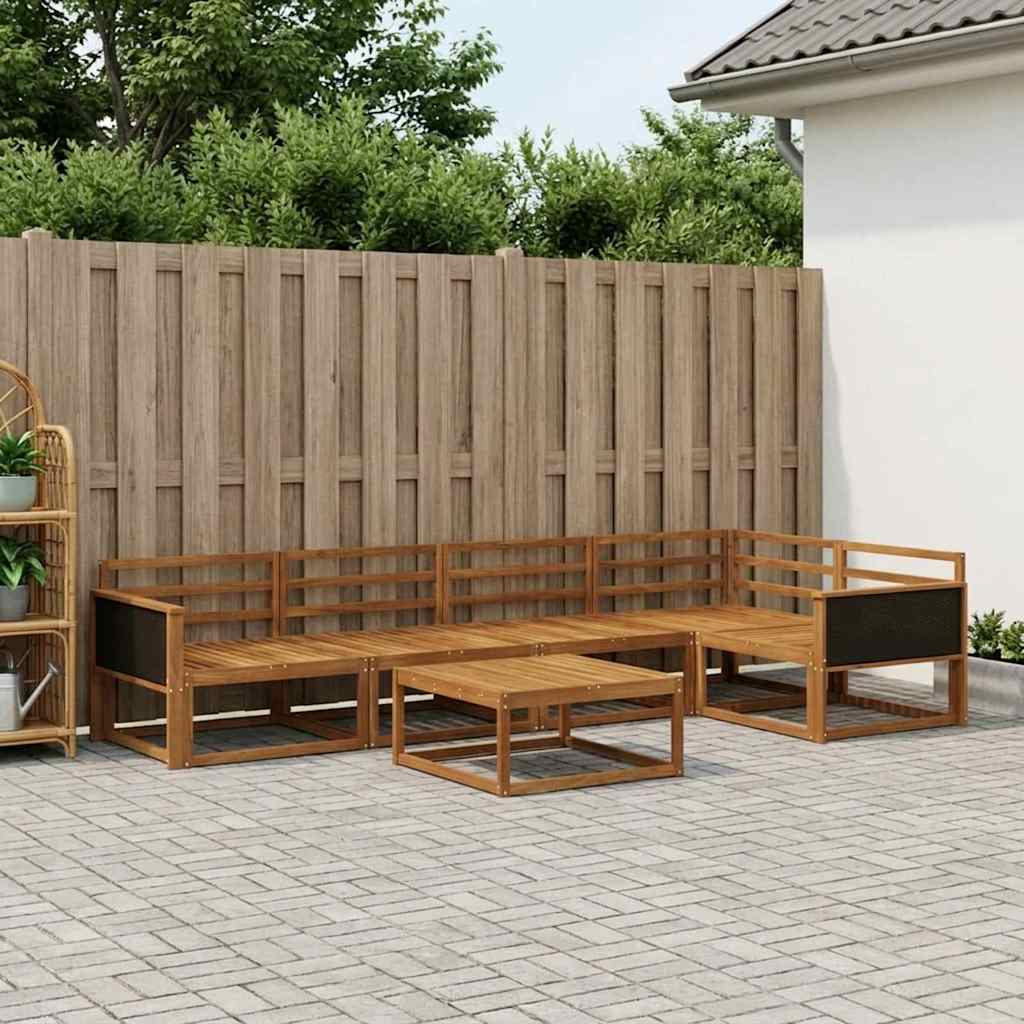 Outdoor Sofa Set 6 pcs Natural Solid Acacia Wood
