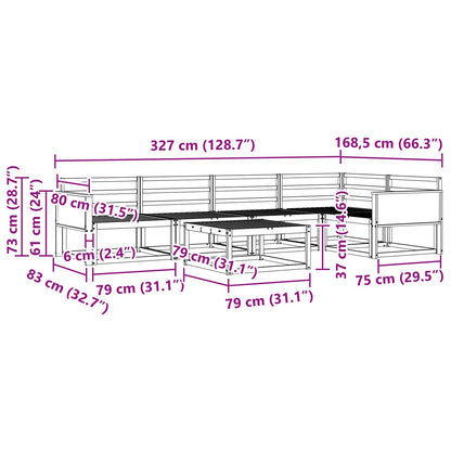 Outdoor Sofa Set 6 pcs Natural Solid Acacia Wood