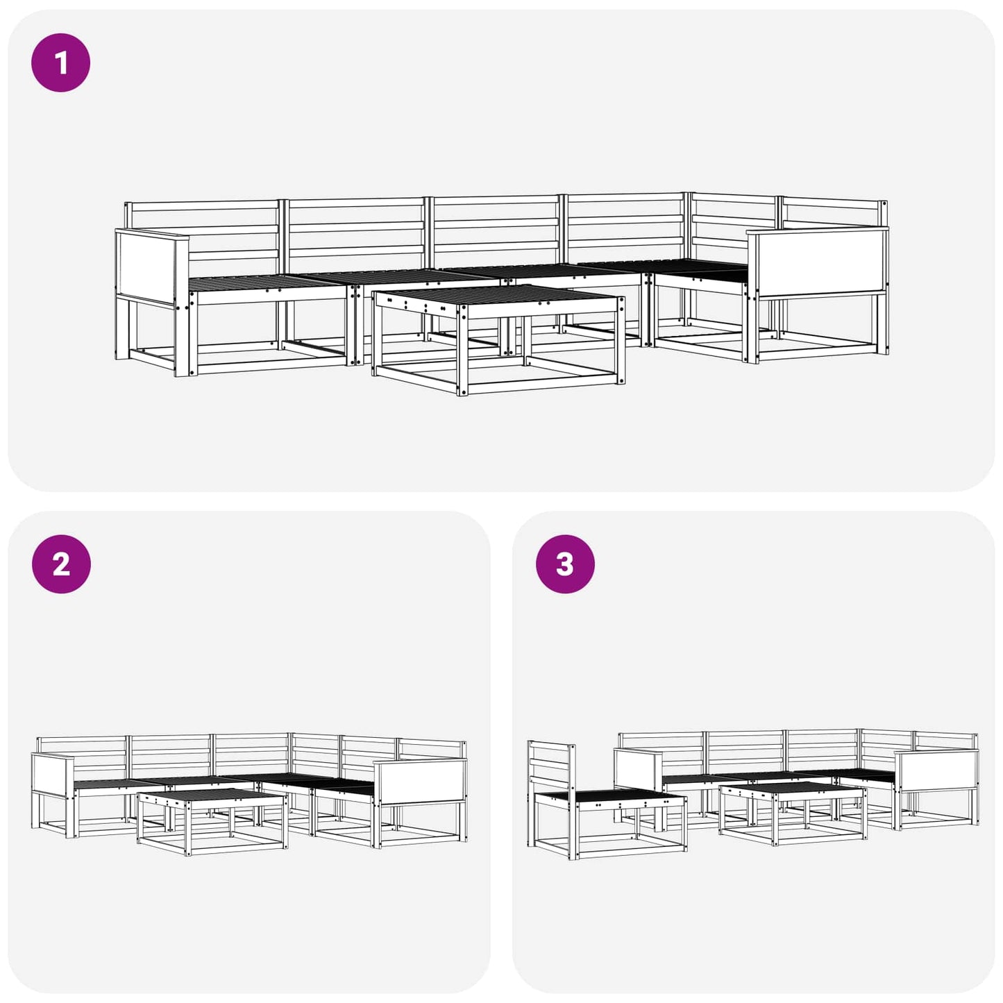 Outdoor Sofa Set 6 pcs Natural Solid Acacia Wood