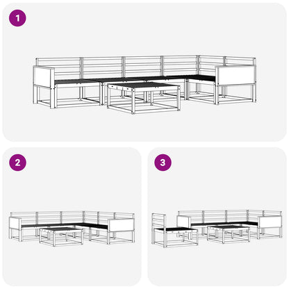 Outdoor Sofa Set 6 pcs Natural Solid Acacia Wood