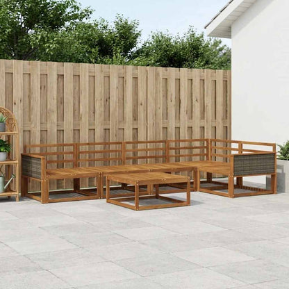 Outdoor Sofa Set 6 pcs Natural Solid Acacia Wood