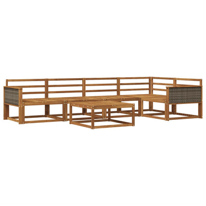 Outdoor Sofa Set 6 pcs Natural Solid Acacia Wood