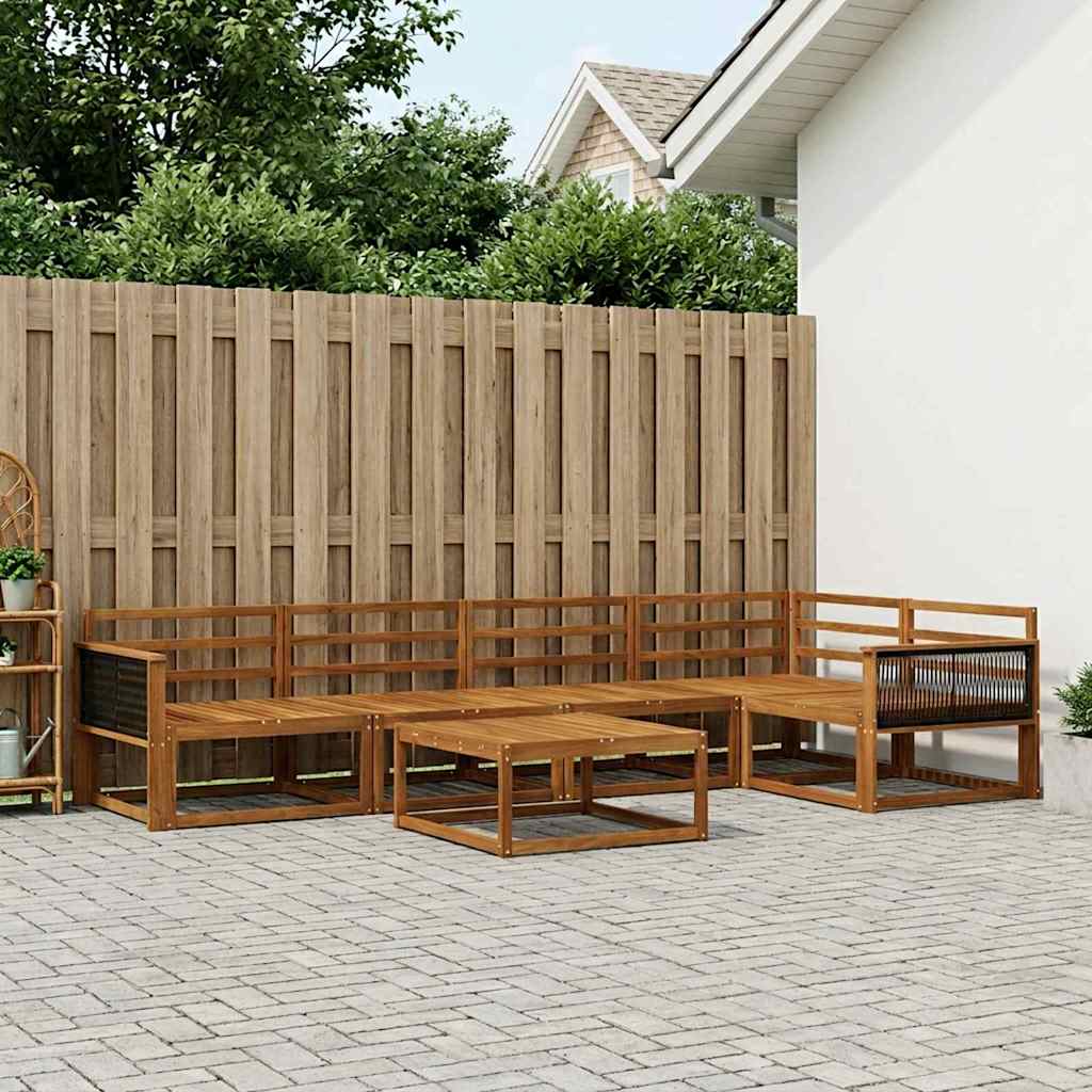 Outdoor Sofa Set 6 pcs Natural Solid Acacia Wood