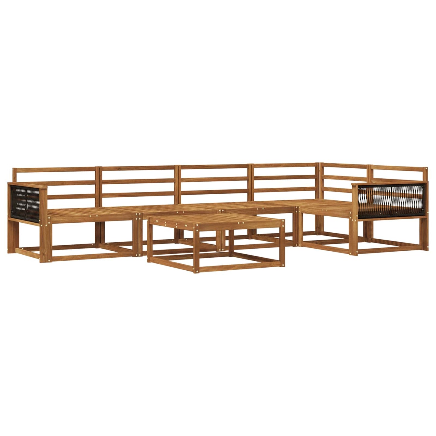 Outdoor Sofa Set 6 pcs Natural Solid Acacia Wood
