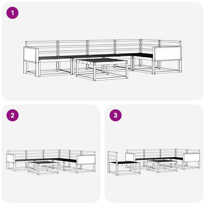 Outdoor Sofa Set 6 pcs Natural Solid Acacia Wood