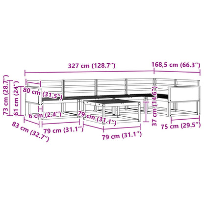 Outdoor Sofa Set 6 pcs Natural Solid Acacia Wood