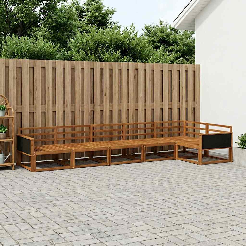 Outdoor Sofa Set 6 pcs Natural Solid Acacia Wood