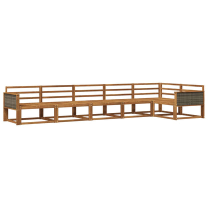 Outdoor Sofa Set 6 pcs Natural Solid Acacia Wood