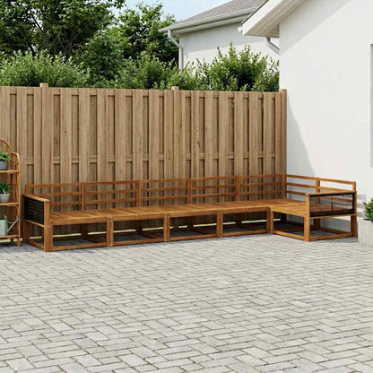 Outdoor Sofa Set 6 pcs Natural Solid Acacia Wood