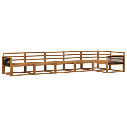 Outdoor Sofa Set 6 pcs Natural Solid Acacia Wood