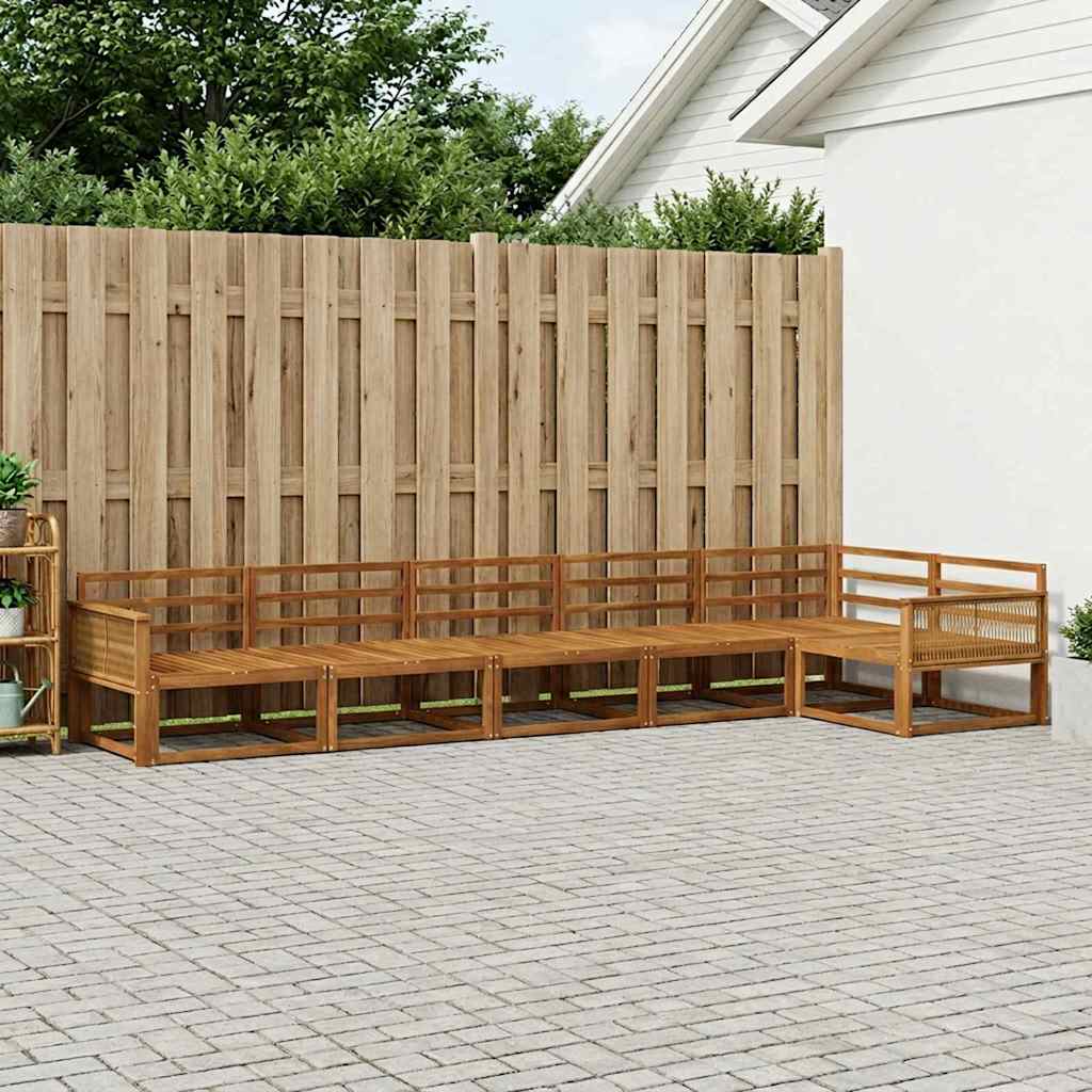Outdoor Sofa Set 6 pcs Natural Solid Acacia Wood