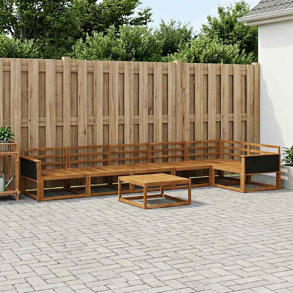 Outdoor Sofa Set 7 pcs Natural Solid Acacia Wood