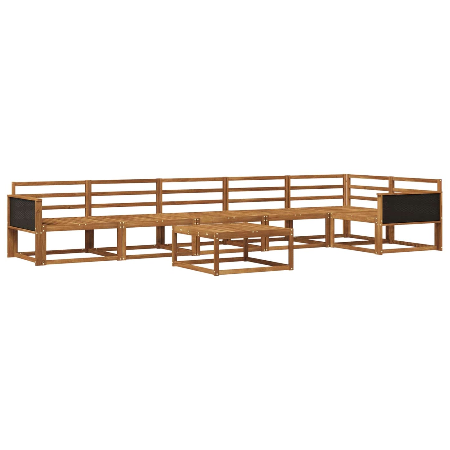 Outdoor Sofa Set 7 pcs Natural Solid Acacia Wood