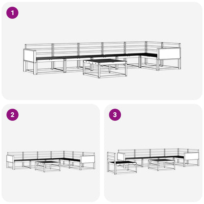 Outdoor Sofa Set 7 pcs Natural Solid Acacia Wood